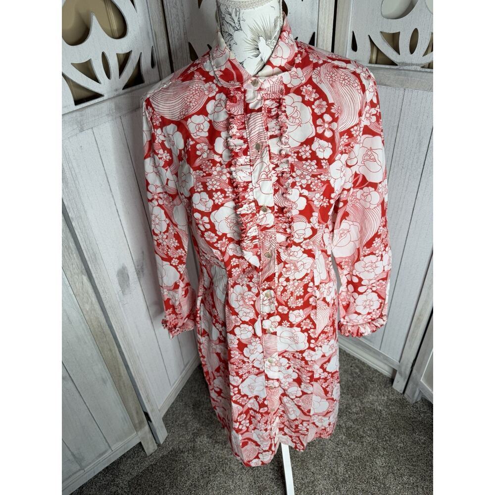 Vintage 60s Mod GoGo Dress The Spectator Red White 60s 70s Psychedelic M/L